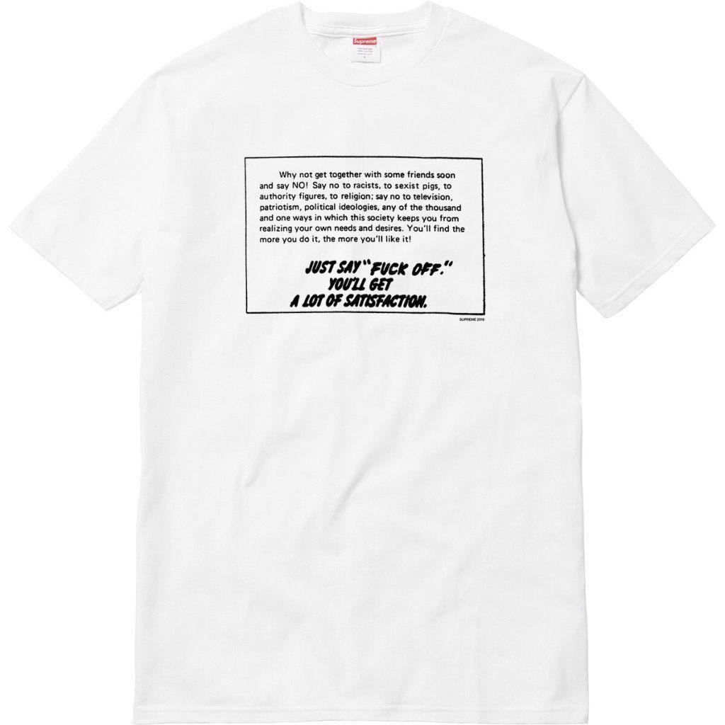 おまけ付き 新品未使用 Lサイズ Supreme Say No tee white シュプリーム 白 logo 半袖Tシャツ logo ロゴ spring sticker ステッカー