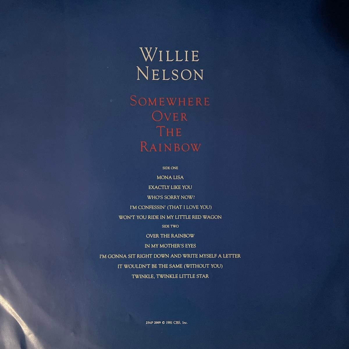 【お値下げ！最終価格】ウィリー・ネルソン / モナリザ　SOMEWHERE OVER THE RAINBOW 帯付美盤　LP