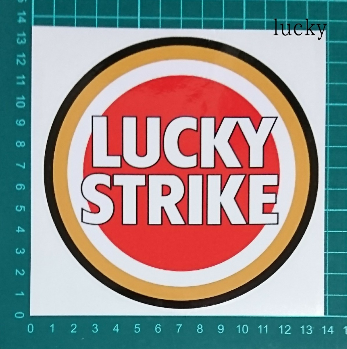 ヴィンテージ レトロ 転写 ステッカー 車 カッティングステッカー シール シート デカール LUCKY STRIKE 煙草 タバコ バイク ロゴ 装飾_実物画像