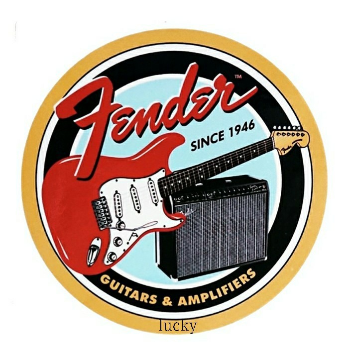 ヴィンテージ レトロ 転写 ステッカー 車 カッティングステッカー シール シート Fender フェンダー ギター 楽器 バイク 装飾_画像1