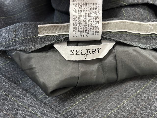 ♪SELERY セロリー*新品あり*事務服*事務ベスト スカート 2点セット*7号*グレー ストライプ_画像6