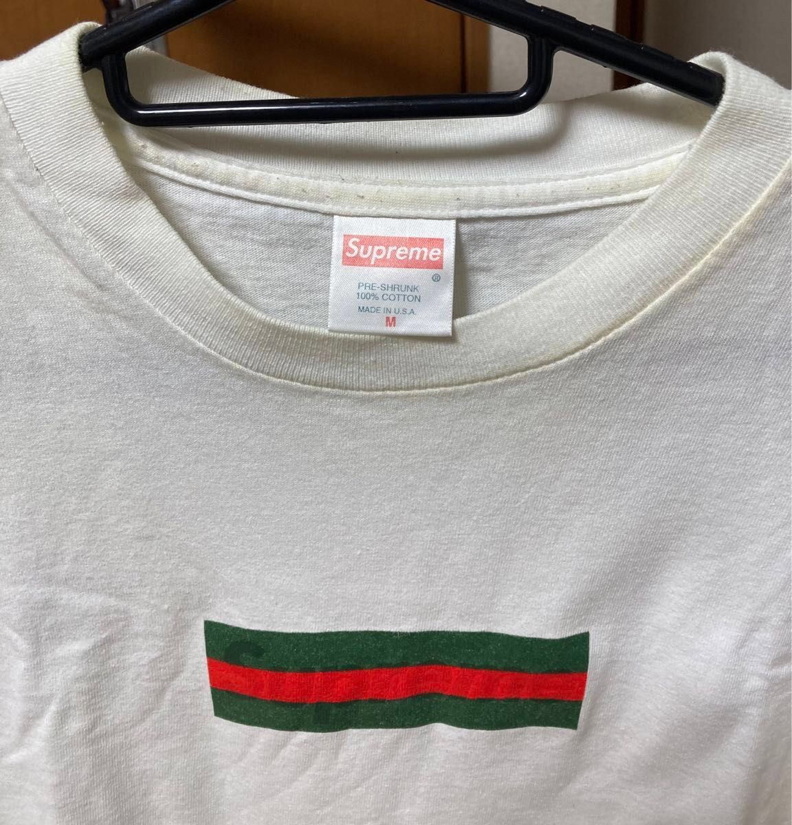 超希少 supreme シュプリーム GUCCI グッチ BOXロゴTシャツ M 超希少 supreme シュプリーム GUCCI グッチ BOXロゴTシャツ M
