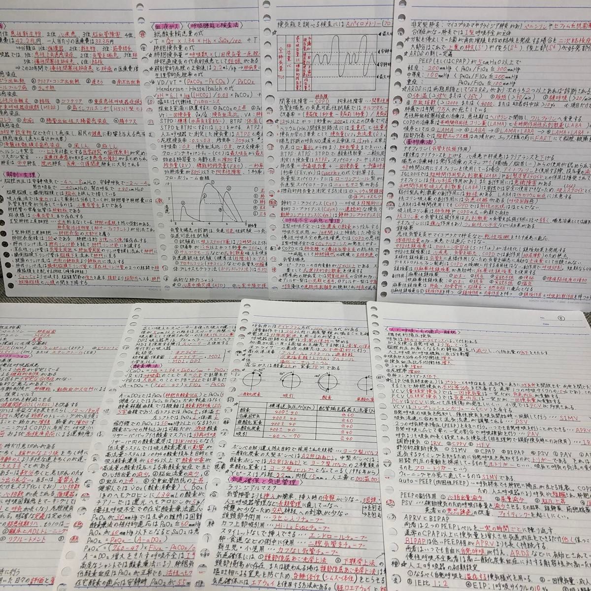 【数量限定】呼吸療法認定士　要点まとめ　まとめノート32枚