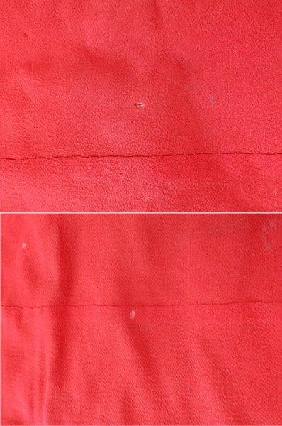 微細刺繍 江戸期 繻子地と染の掛け袱紗 裏時代赤縮緬 2枚セット 0225W2G_画像10