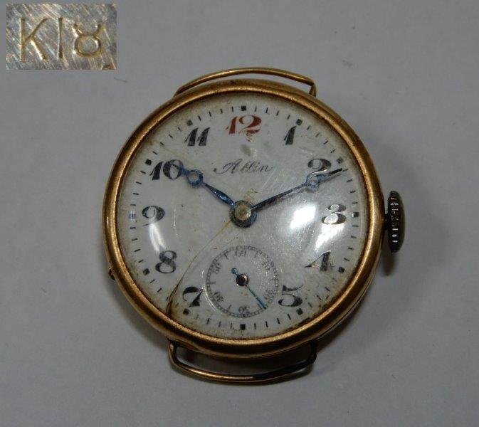 最高級 K18 0202W6G 金無垢ケースの時計 稼働品 Allin アナログ（手