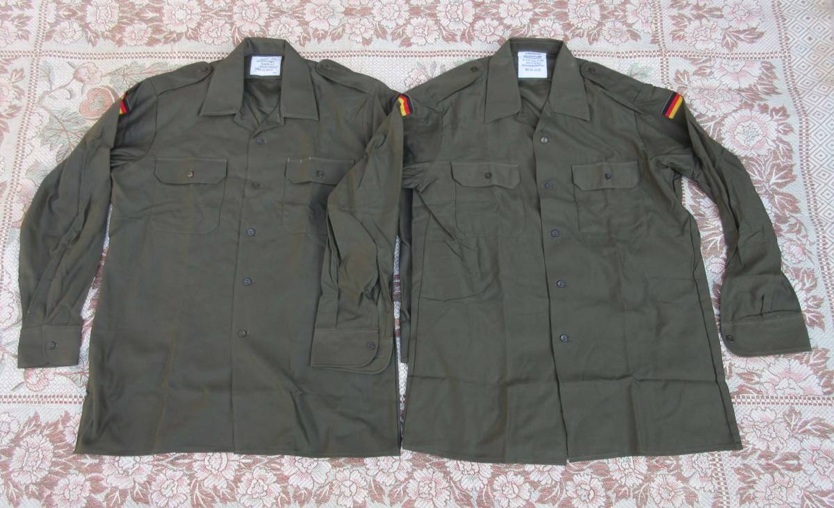 旧西ドイツ軍・フィールドシャツ（８０年代、長袖 軍服制服モールスキンジャケットNATO冷戦闘服開襟シャツ独軍東ドイツ軍ミリタリーの画像1