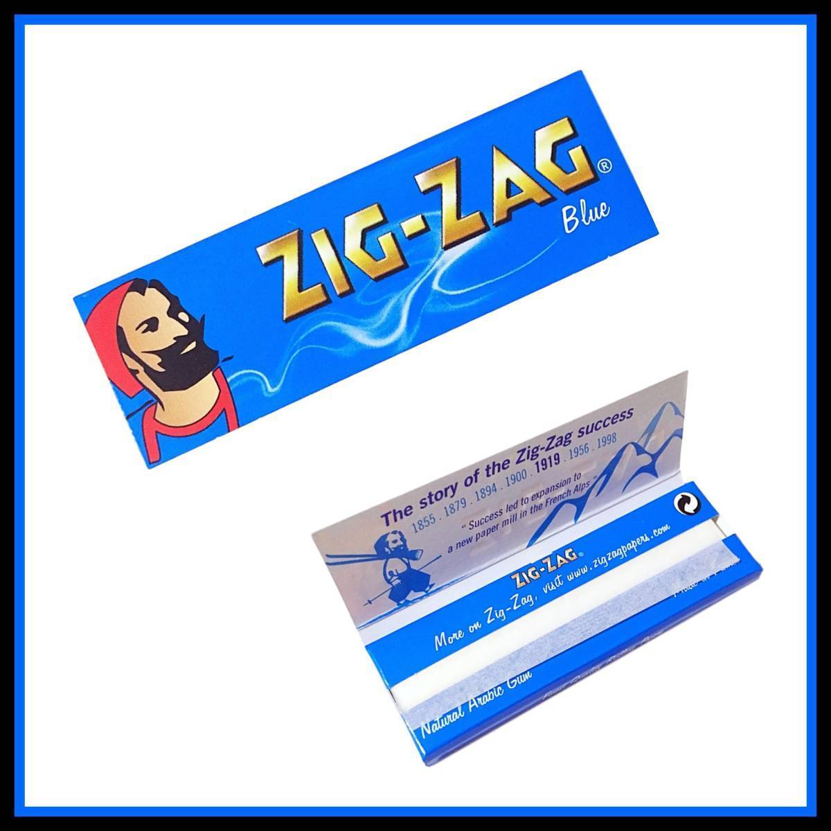 Zig Zag BLUE ジグザグ ブルー ペーパー 100個セット   手巻き タバコ 煙草 ローリング スモーキング 喫煙具 B506の画像3