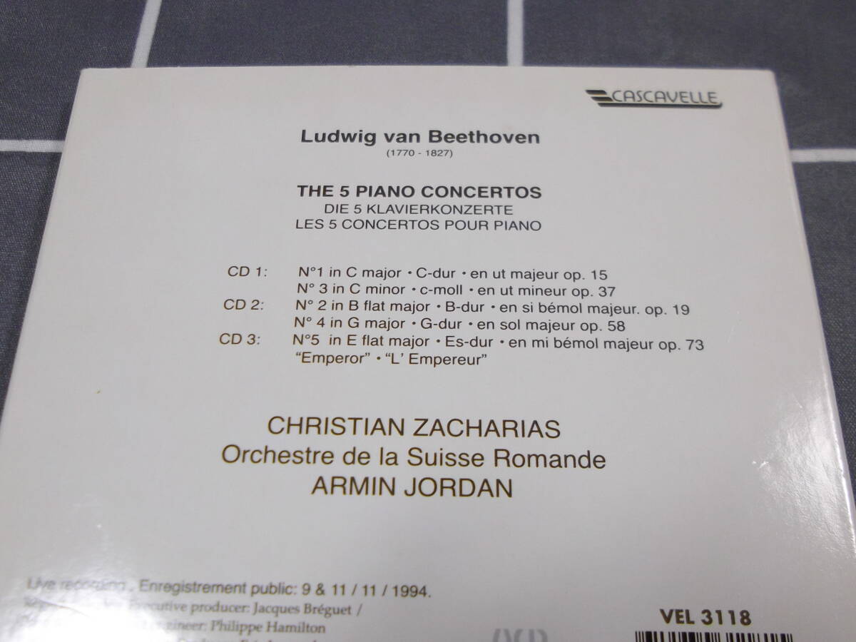 CASCAVELLE Zacharias Jordan ベートーヴェン　ピアノ協奏曲集　ツァハリス　ジョルダン　Orchestre de la Suisse Romande_画像2