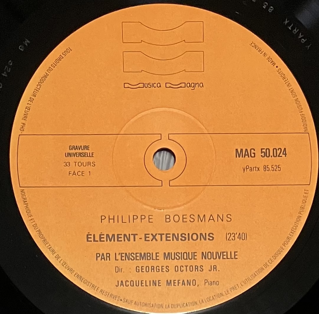 [ LP / レコード ] Philippe Boesmans / Intervalles III / Intrusion / Element-extensions ( Contemporary / Avantgarde ) Musica Magna_画像3