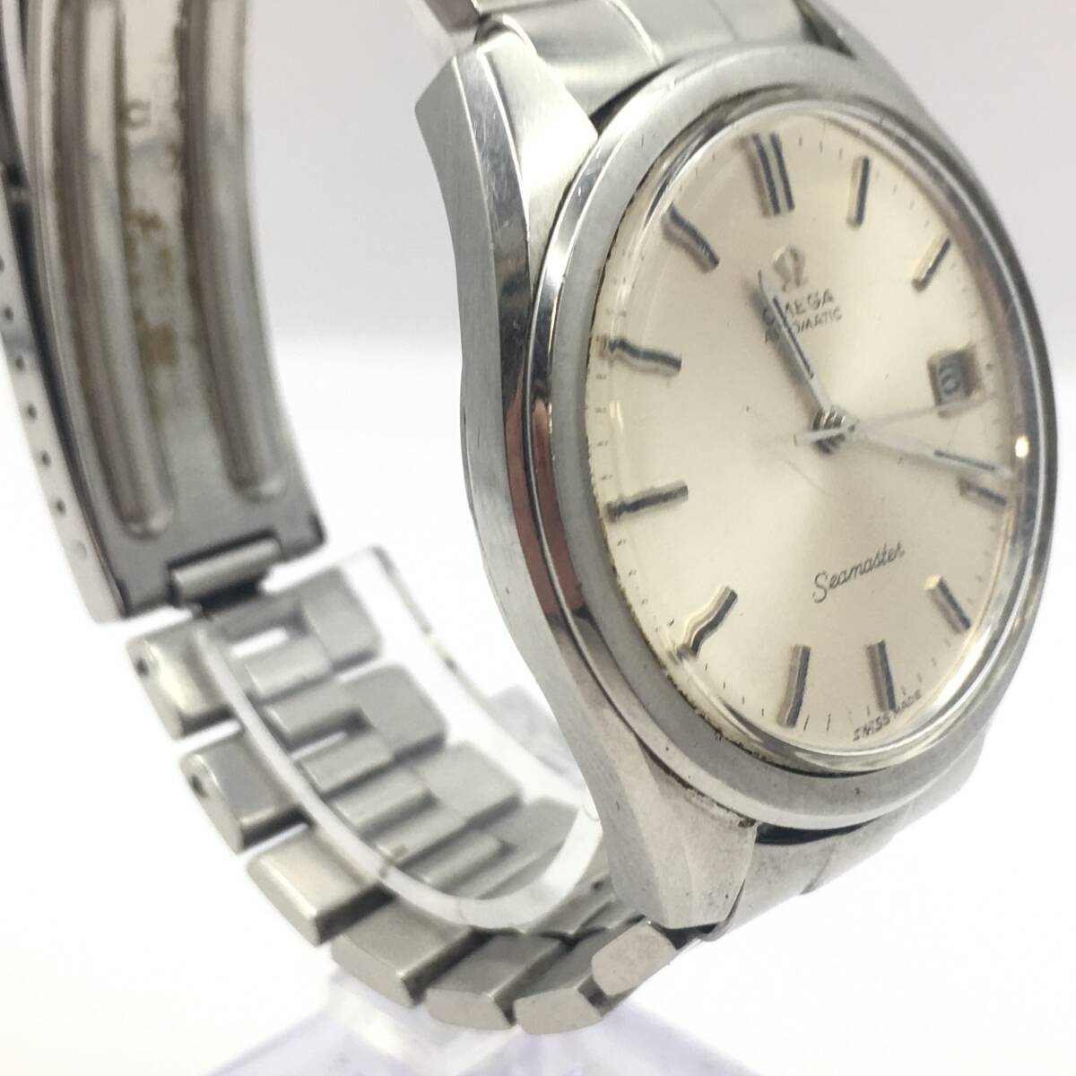 ◯K11-291 OMEGA/オメガ Seamaster シーマスター 3針 Date デイト メンズ 自動巻き 腕時計 リューズ欠品 稼働品の画像5