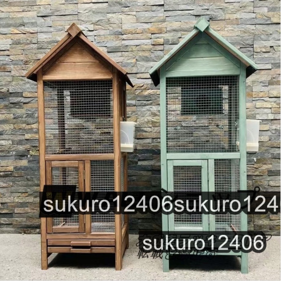 超人気 新品 鳥かご 小動物ケージ別荘鳥 はと おうむ雨よけ 組立式木製 飼育ケージ_画像3