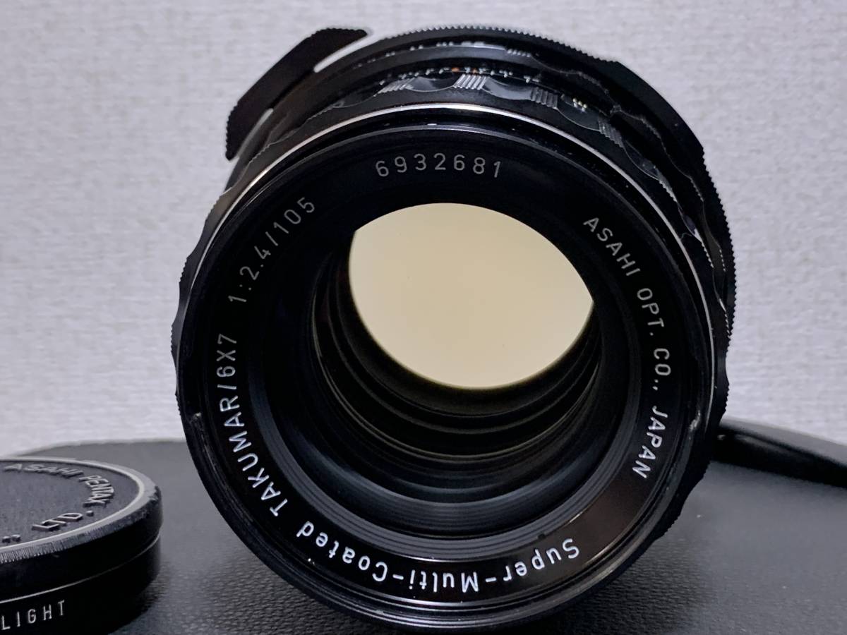 PENTAX 6x7・Super-Multi-Coated TAKUMAR/6x7 1:2.4/105 ケース付 中古カメラ【福CR-806】_画像5