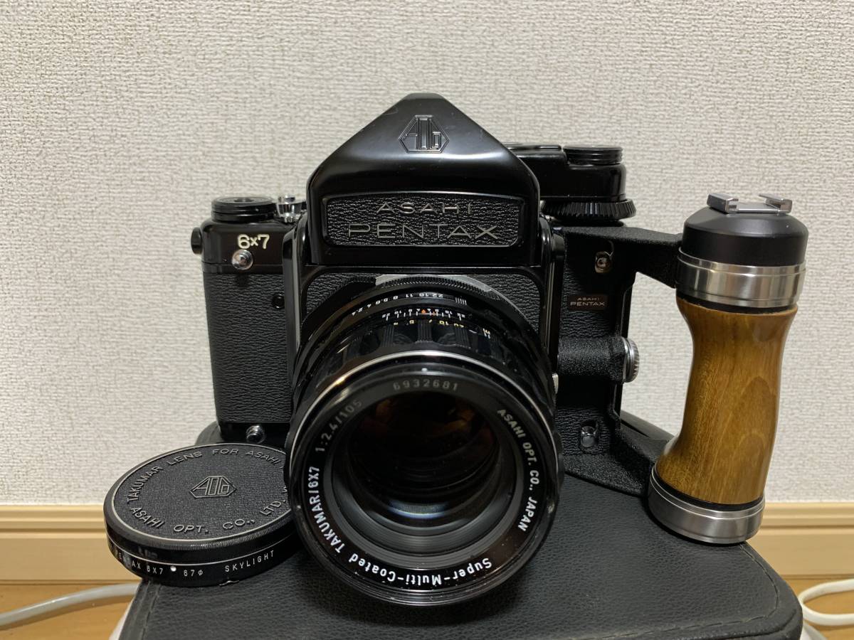 PENTAX 6x7・Super-Multi-Coated TAKUMAR/6x7 1:2.4/105 ケース付 中古カメラ【福CR-806】_画像1