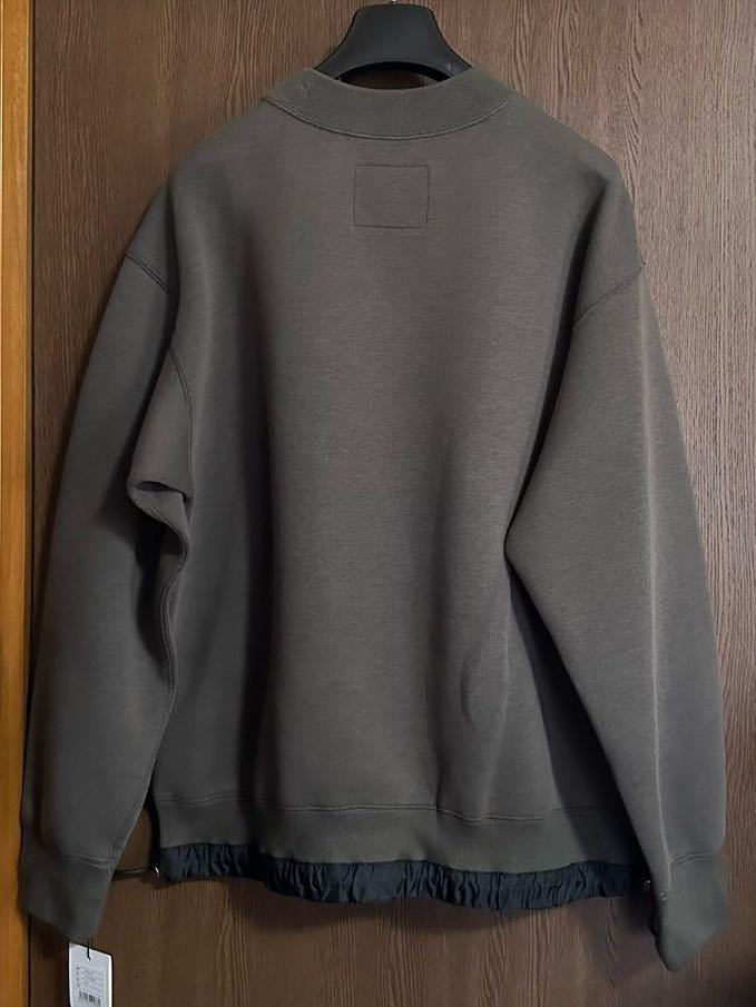 2新品 sacai サカイ メンズ S ロゴ パッチ スポンジ スウェット シャツ トープ 23AW size 2 M 長袖 トレーナー ドローコード_画像3