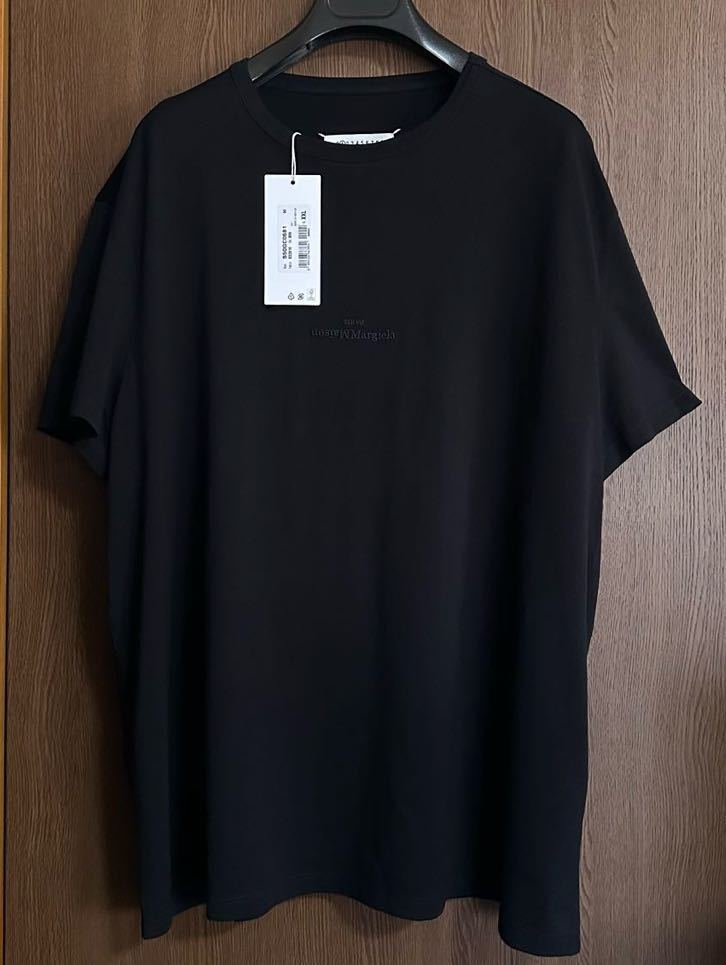 黒XXL新品 メゾンマルジェラ ディストーテッド リバースロゴ Tシャツ 23SS Maison Margiela 1 10 メンズ 半袖 カットソー オールブラック