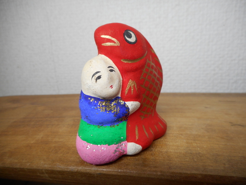 岐阜県　高山土人形　鯛抱き童子　岩光子　土人形　郷土玩具_画像3