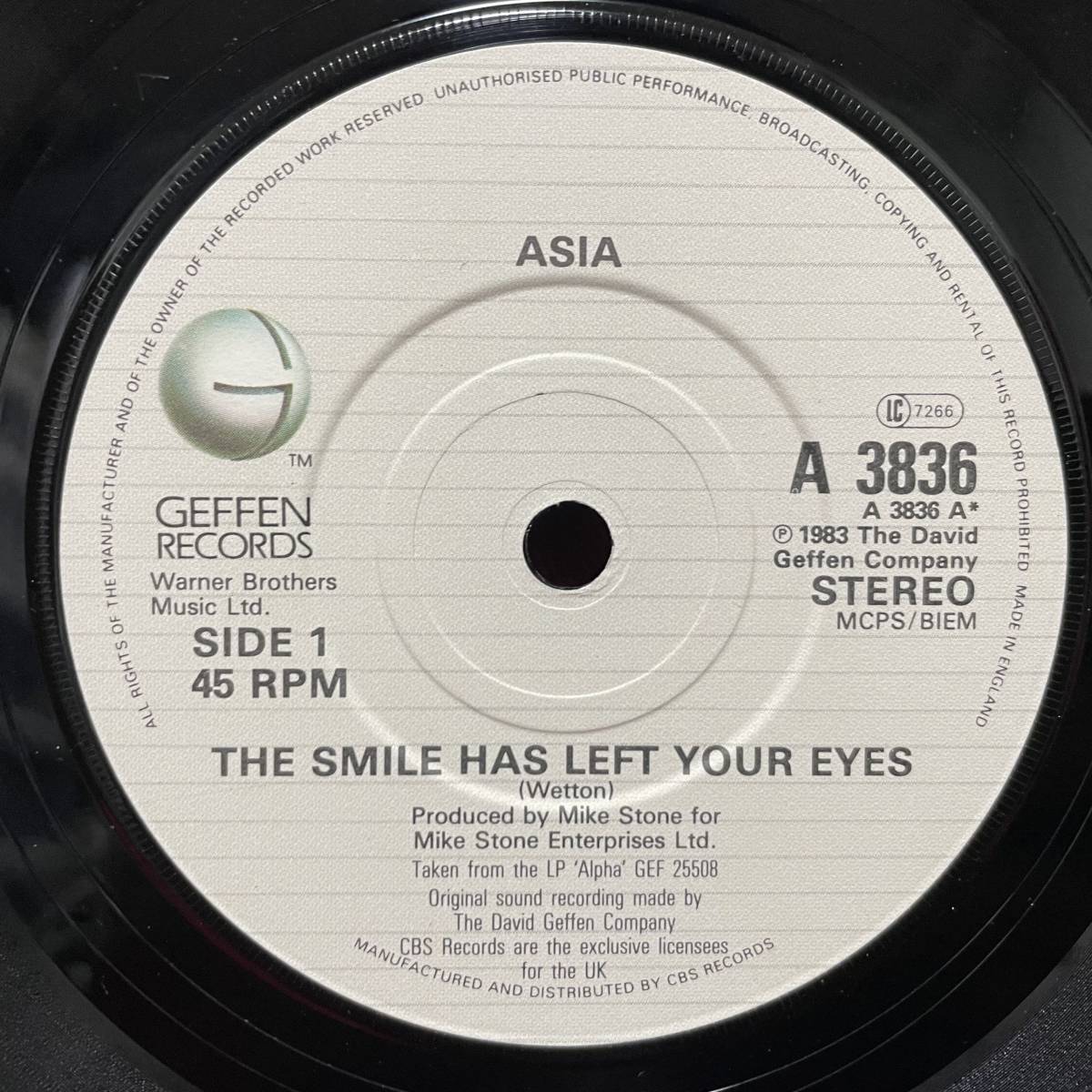 ◆UKorg7”s!◆ASIA◆THE SMILE HAS LEFT YOUR EYES◆_画像4