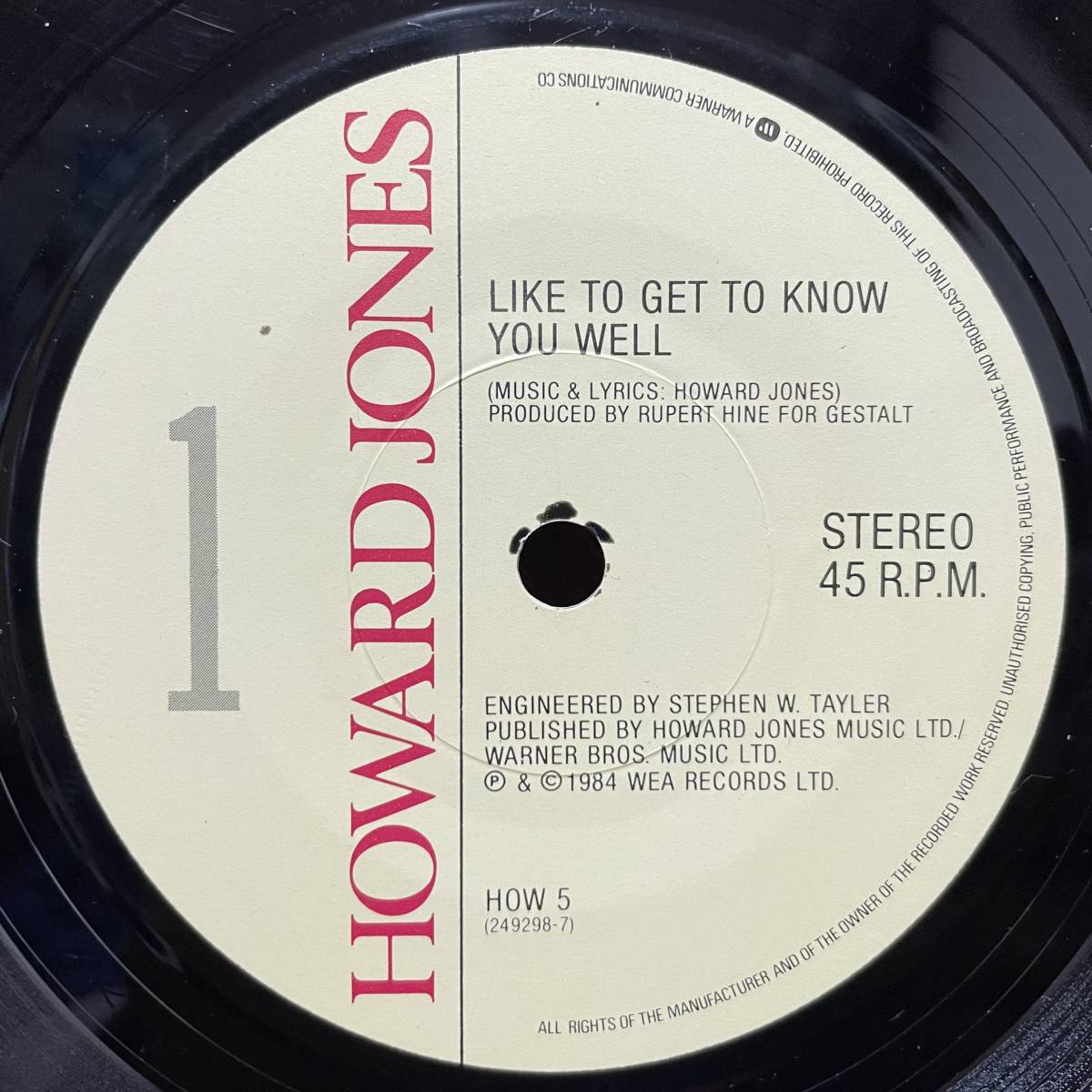 ◆UKorg7”s!◆HOWARD JONES◆LIKE TO GET TO KNOW YOU WELL◆_画像4