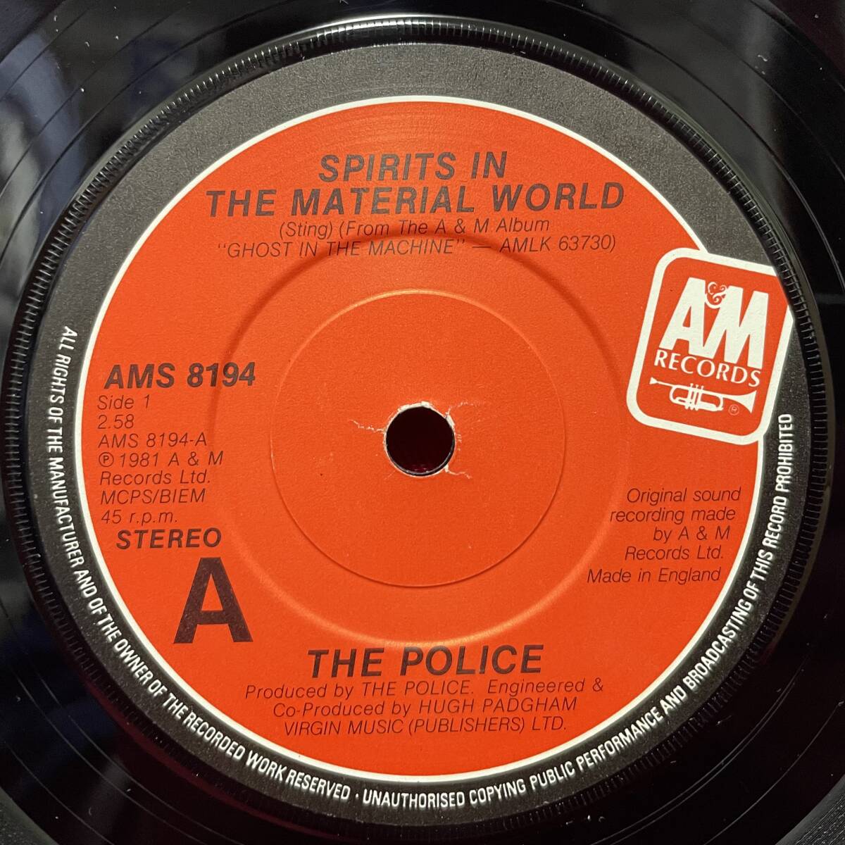 ◆UKorg7”s!◆THE POLICE◆SPIRITS IN THE MATERIAL WORLD◆の画像4