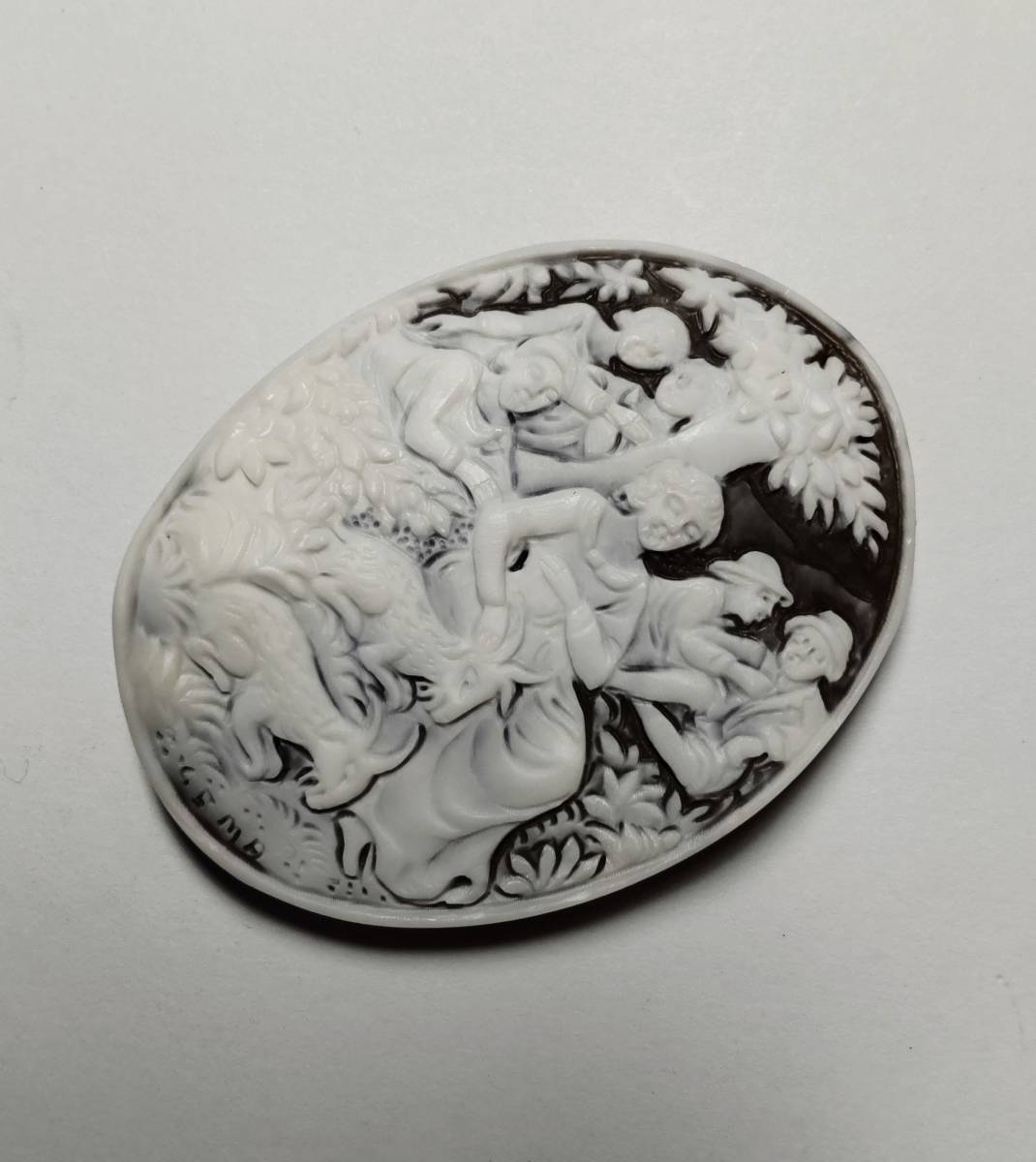 超美品！！作者サイン GE MA刻 シェルカメオ ルース 50.2ｍｍ×38.4ｍｍ 13.1g 65.5ct_画像3