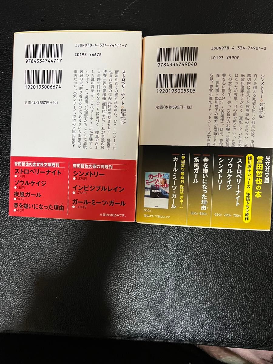 ストロベリーナイト ＆ シンメトリー   誉田哲也   光文社文庫   未読本  お値下げご遠慮下さい