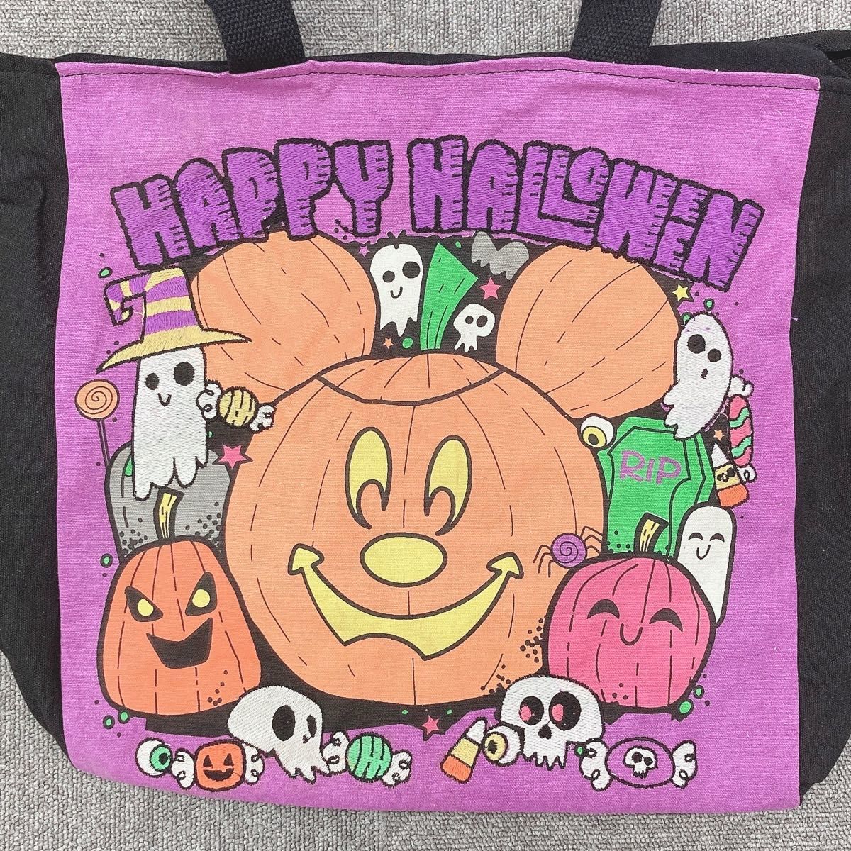 かぼちゃ パンプキン おばけ ゴースト ミッキー ハロウィン ジッパー トートバッグ ラウンジフライ ディズニー 日本未発売