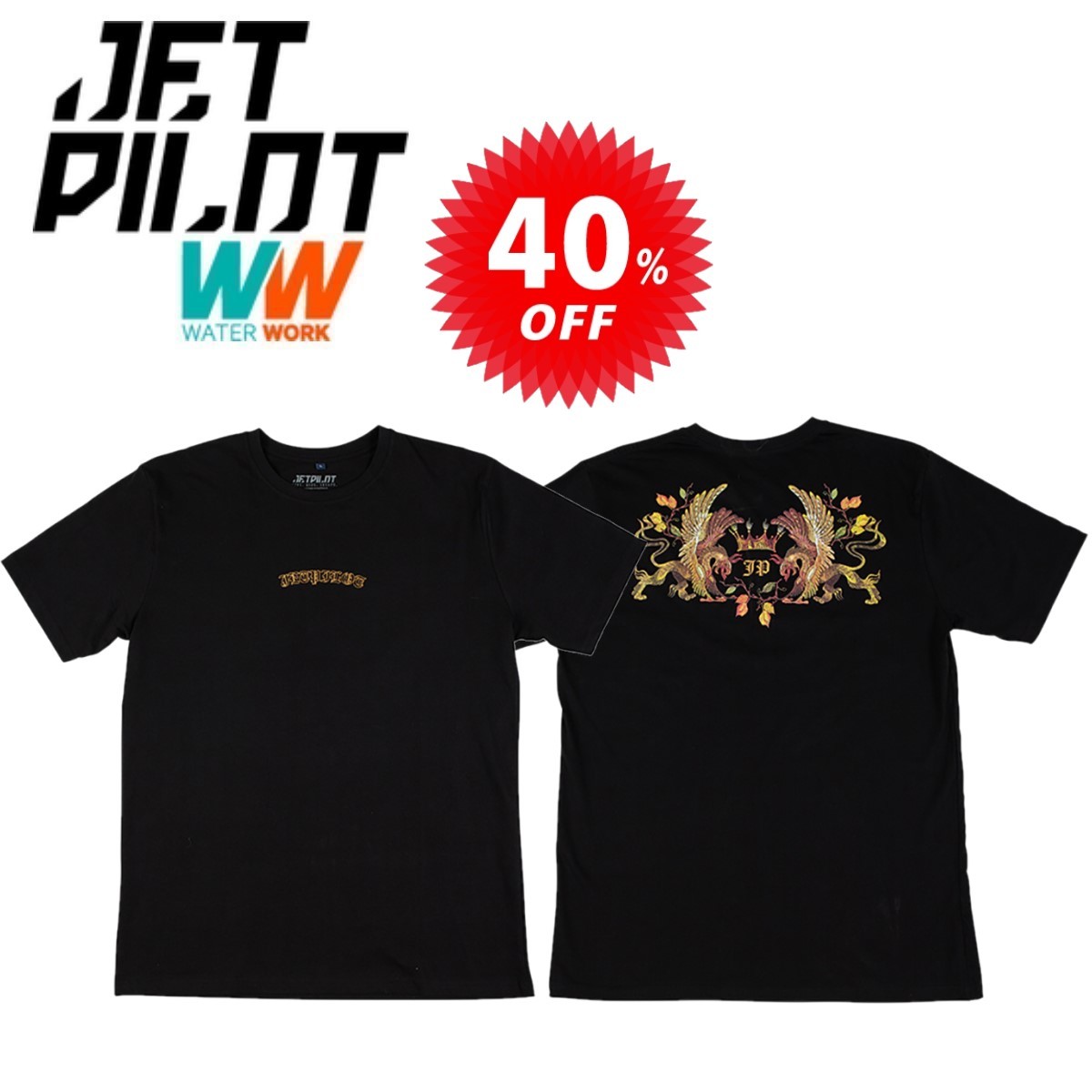 ジェットパイロット JETPILOT Tシャツ セール 40%オフ 送料無料 グリフィン Tシャツ S20661 ブラック Sの画像1