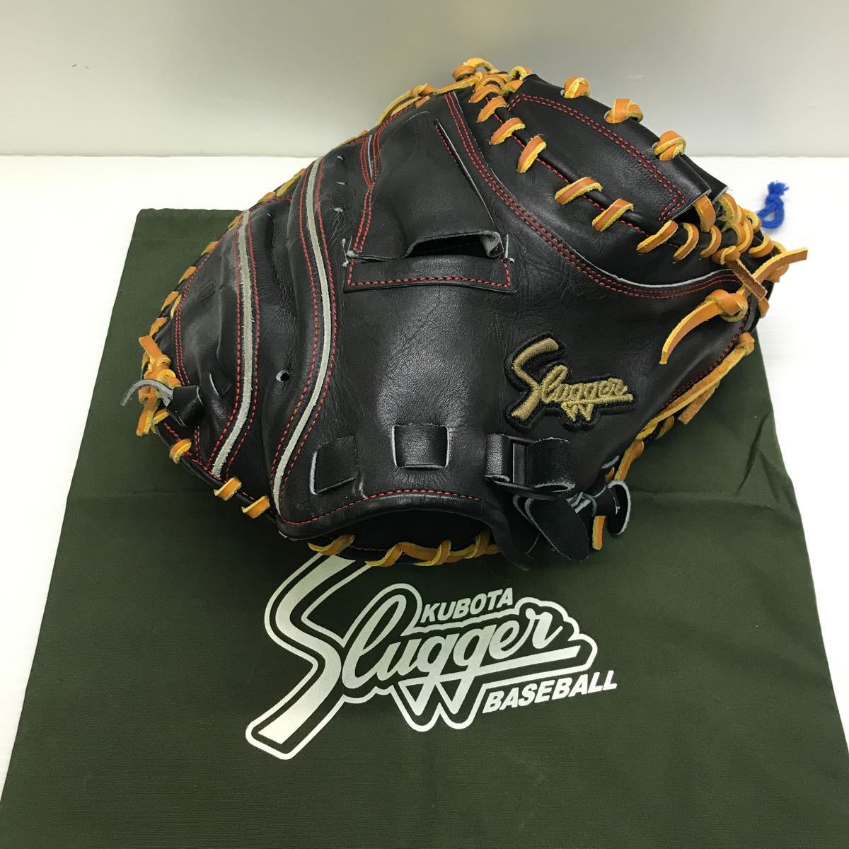 G-8958 久保田スラッガー KUBOTA SLUGGER 硬式 キャッチャーミット 捕手用 KCA グローブ グラブ 野球 中古品_画像1