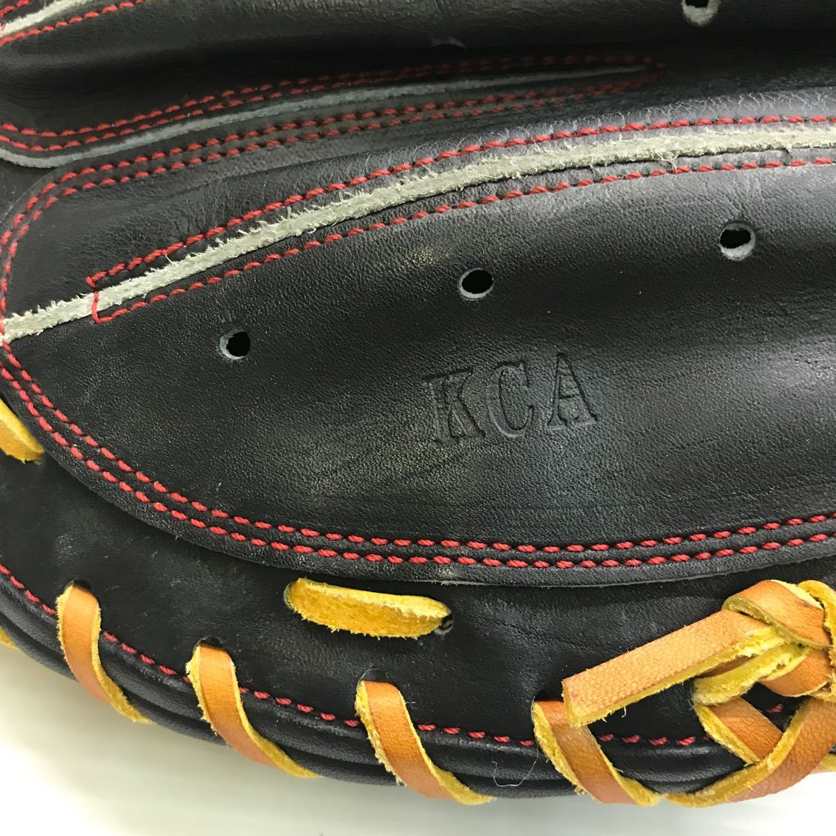 G-8958 久保田スラッガー KUBOTA SLUGGER 硬式 キャッチャーミット 捕手用 KCA グローブ グラブ 野球 中古品_画像7