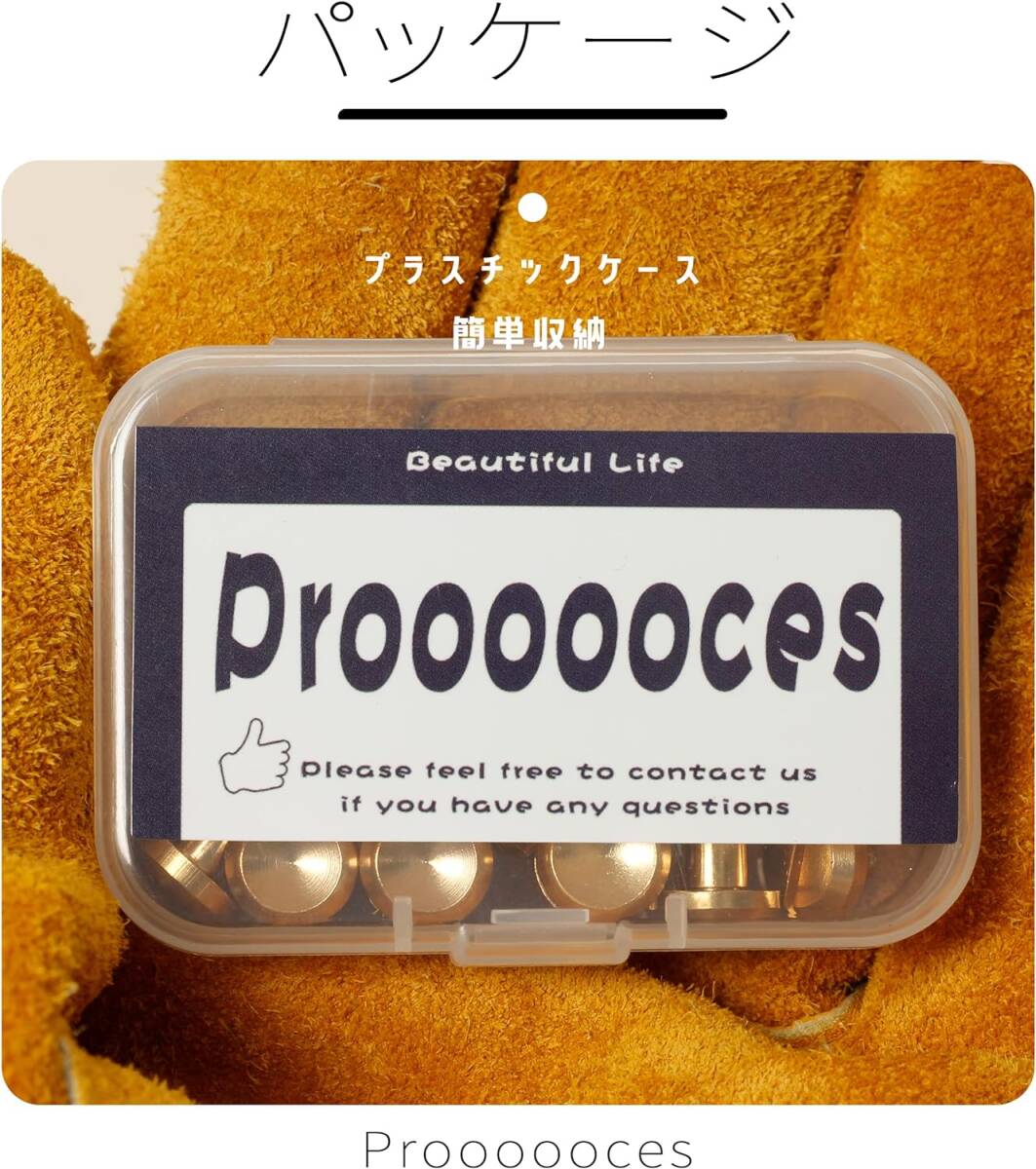 シカゴスクリュー 15個入り 10×5×5mm 真鍮組ネジ コンチョ バッグ ベルト 底びょう リベット スタッズ パーツ 鋲 リ_画像4