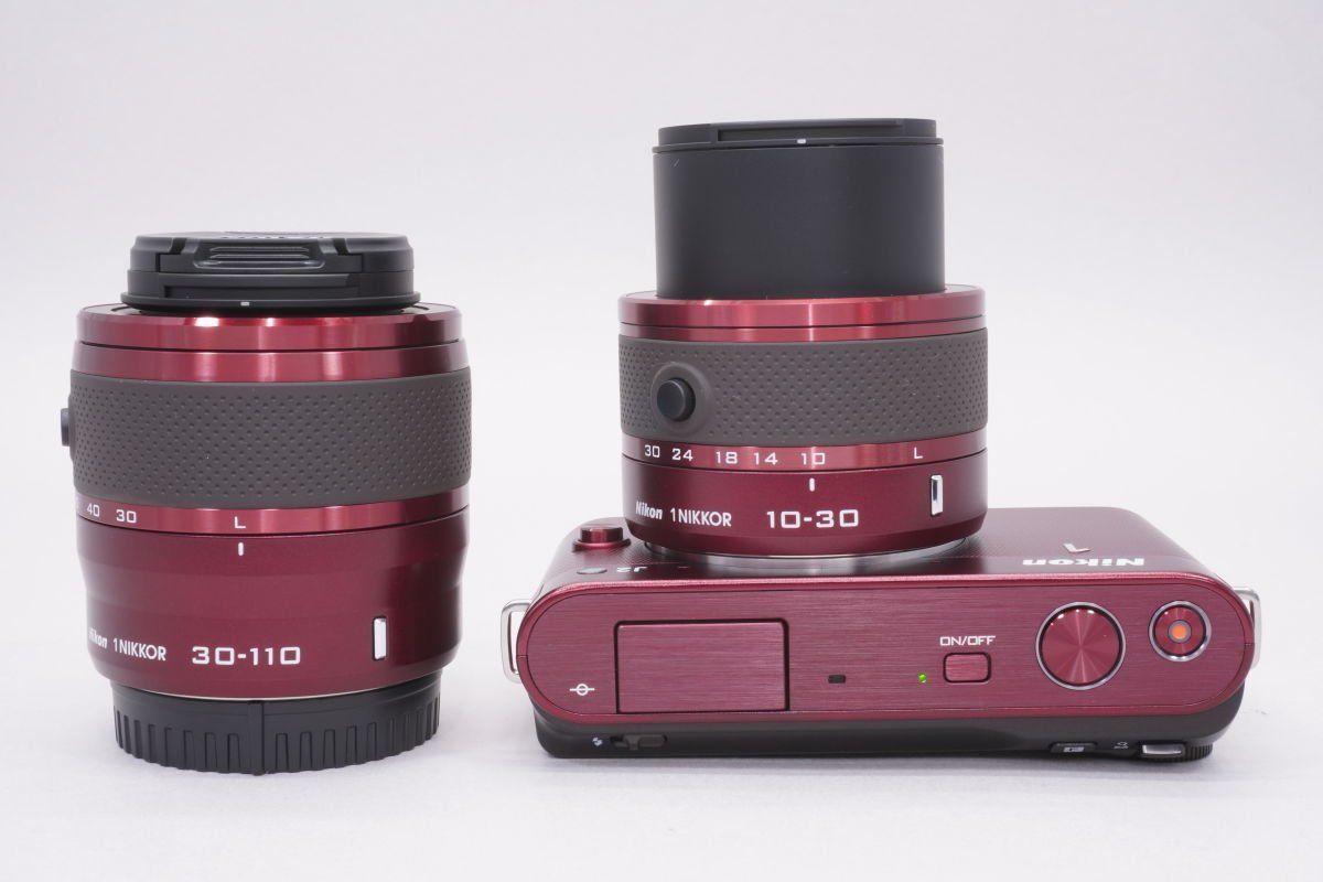 ミラーレスカメラ Nikon 1 J2 ダブルズームキット レッド ■Nikon★Joshin(ジャンク)9898【1円開始・送料無料】_画像4