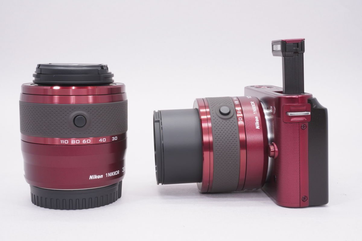 ミラーレスカメラ Nikon 1 J2 ダブルズームキット レッド ■Nikon★Joshin(ジャンク)9898【1円開始・送料無料】_画像7