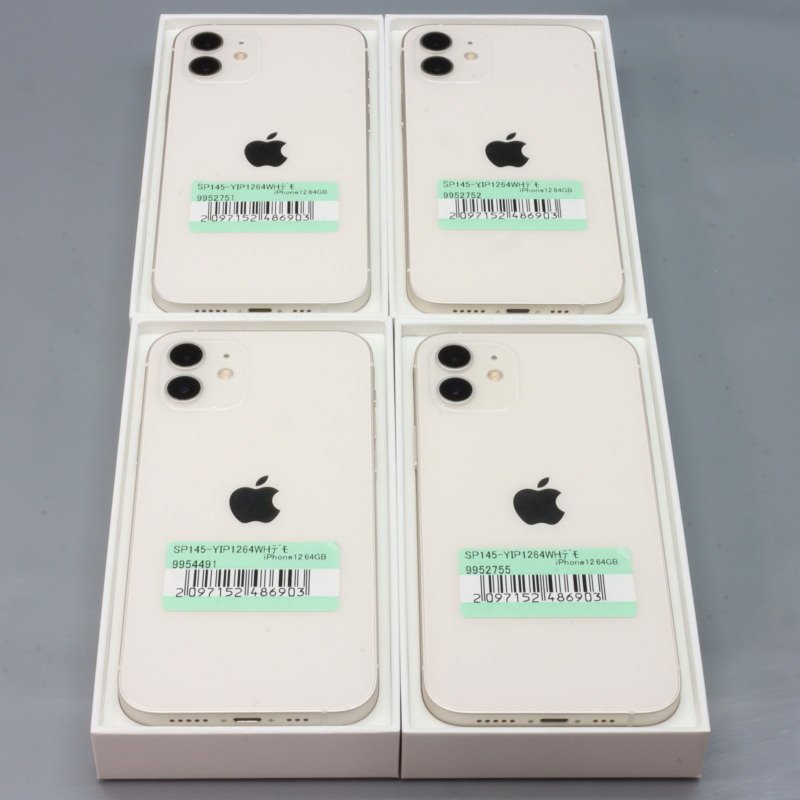 Apple iPhone12 64GB White 4台セット A2402 3H516J/A ■Y!mobile★Joshin(ジャンク)2751【1円開始・送料無料】_画像1