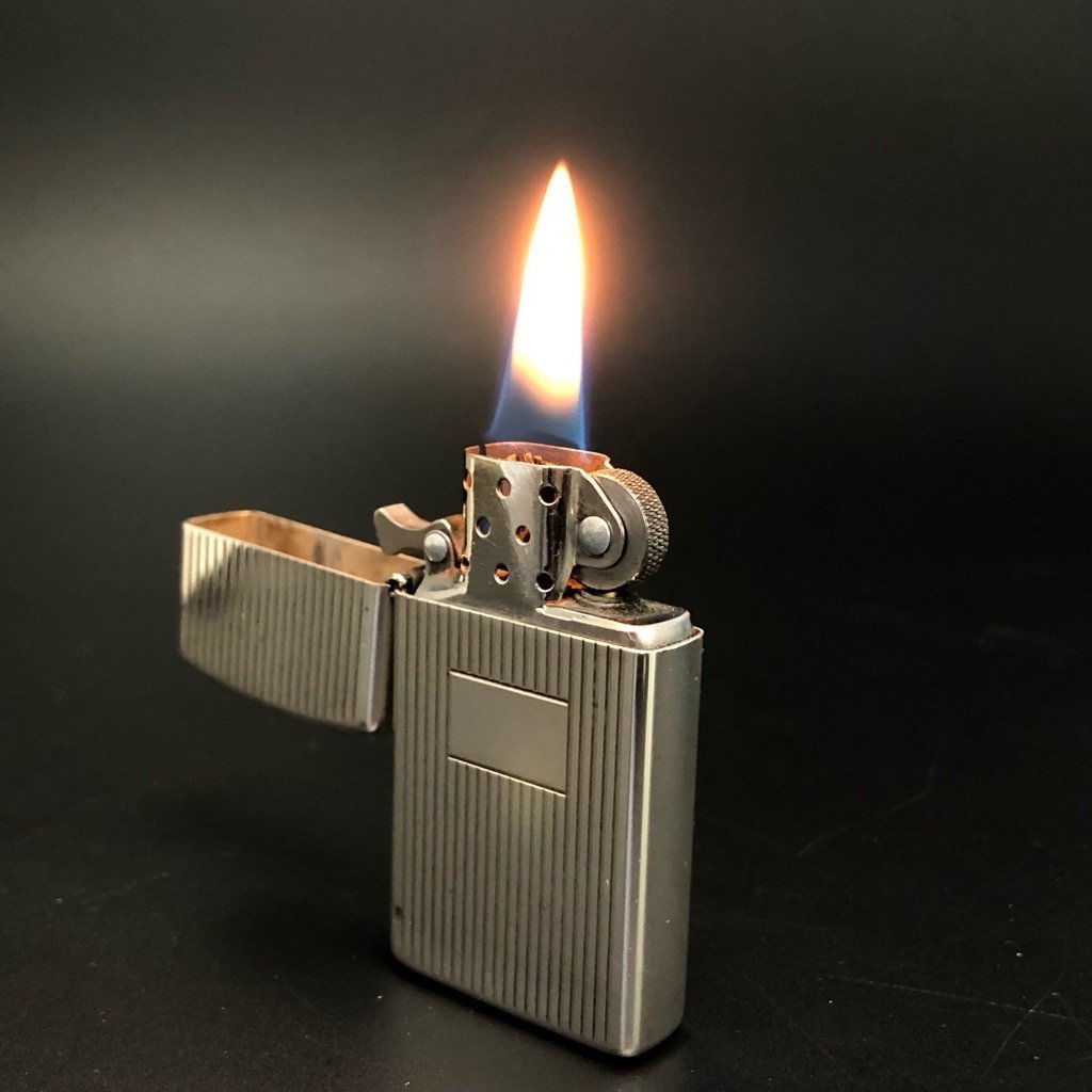 Zippo ジッポー STERLING SILVER シルバー ライター 着火確認済 スリム ストライプ オイルライター ケース付 ジッポ 正規品 最落無_画像5