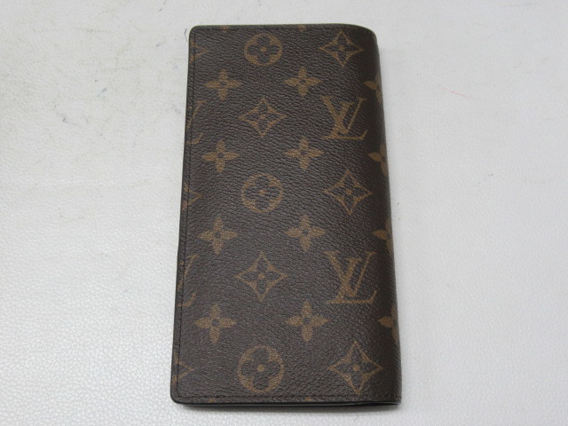 ◆S14.LOUIS VUITTON ルイヴィトン モノグラム ポルトフォイユ ブラザ 長財布 イニシャル入 RFID搭載/中古_画像2