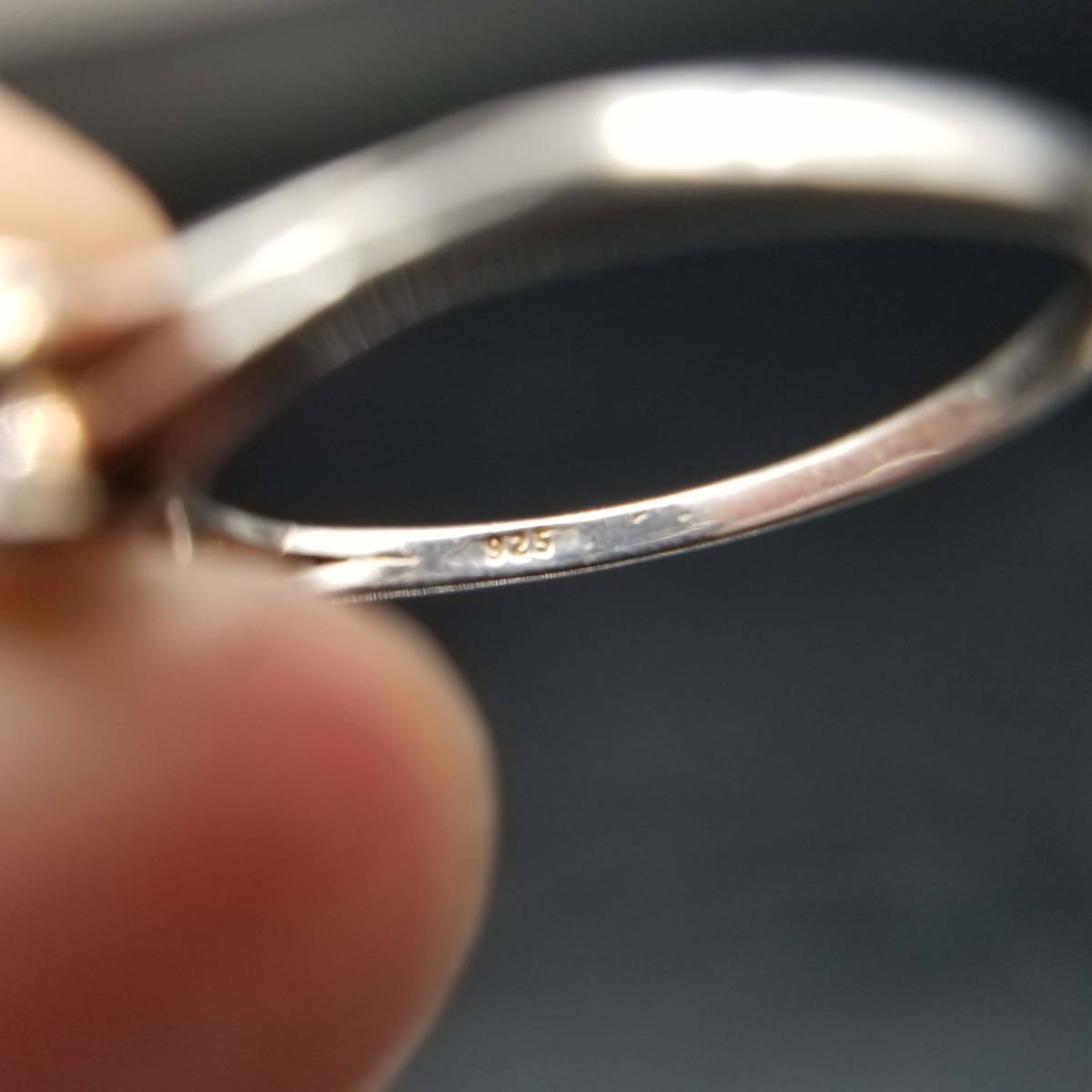  Vintage 925 silver Cubic Zirconia ribbon ring silver Showa Retro ring design ⑩ Y11