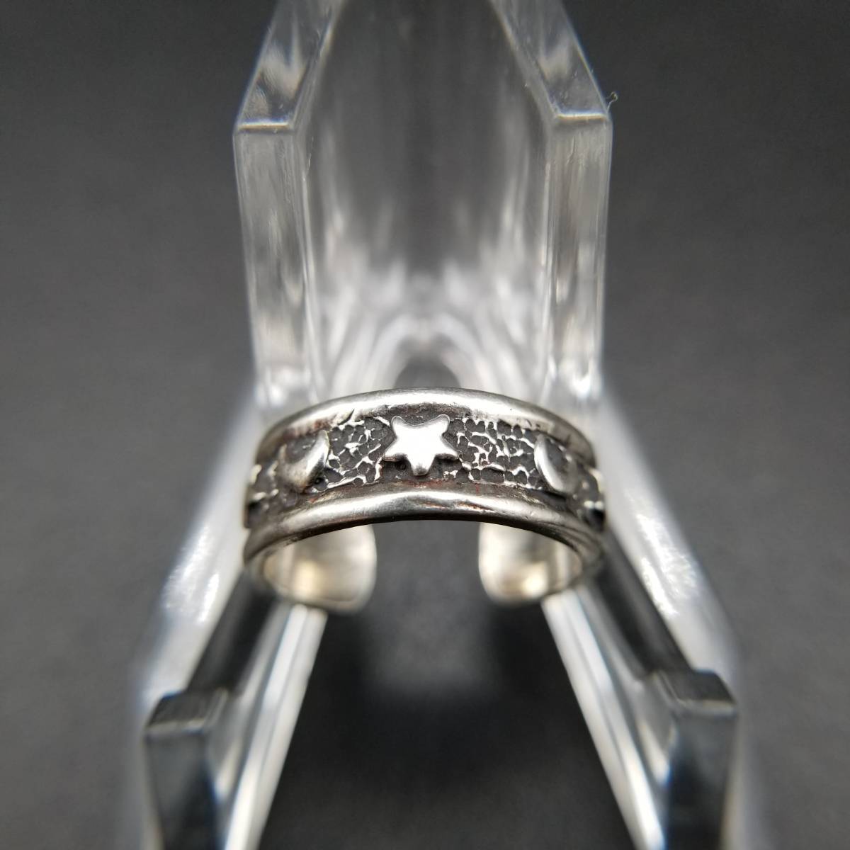 ヨーロッパ ヴィンテージ 925 シルバー 月 星 リング 銀 昭和レトロ 指輪 デザインリング ムーン スター Y13_画像1