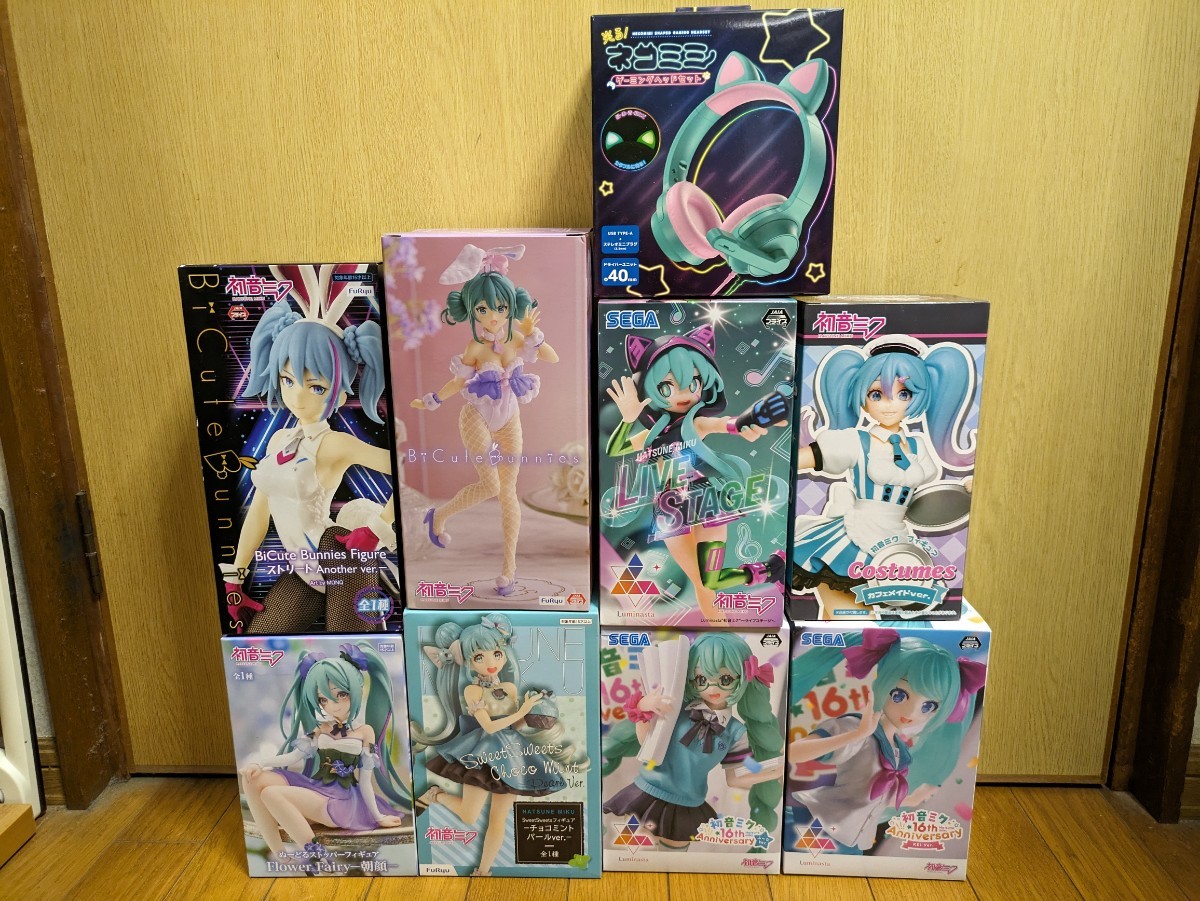 初音ミク ネコミミヘッドホン プライズ フィギュア まとめ売り 9点_画像1