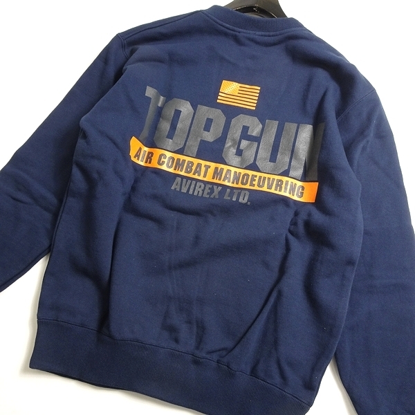 AVIREX アヴィレックス 定1.2万 TOP GUN グラフィックプリント スウェットシャツ トレーナー プルオーバー 3132019 120 XL ▲026▼kkf109us_画像2