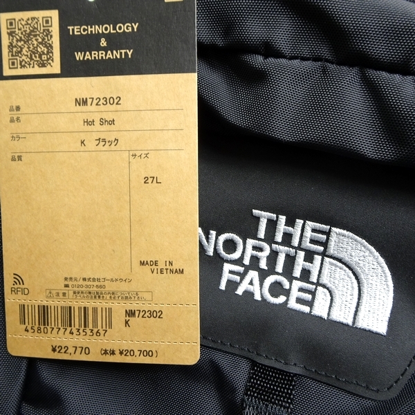 THE NORTH FACE ノースフェイス 定2.2万 Hot Shot PC収納 ユニセックス リュック バックパック デイパック NM72302 K 27L ▲070▼kkf0096cの画像9