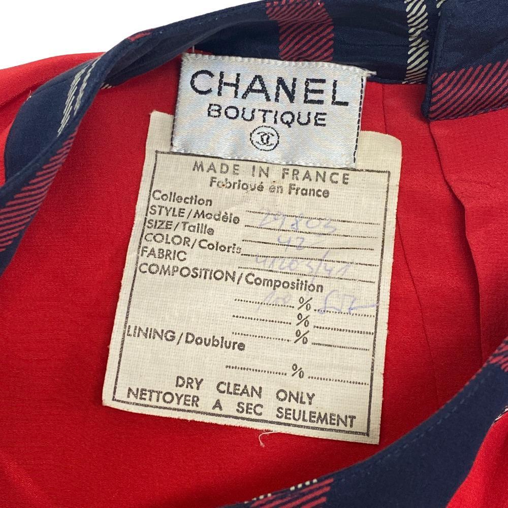 CHANEL/シャネル ジャケット スカート ココボタン チェック ツイード セットアップ レッド レディース ブランド_画像3