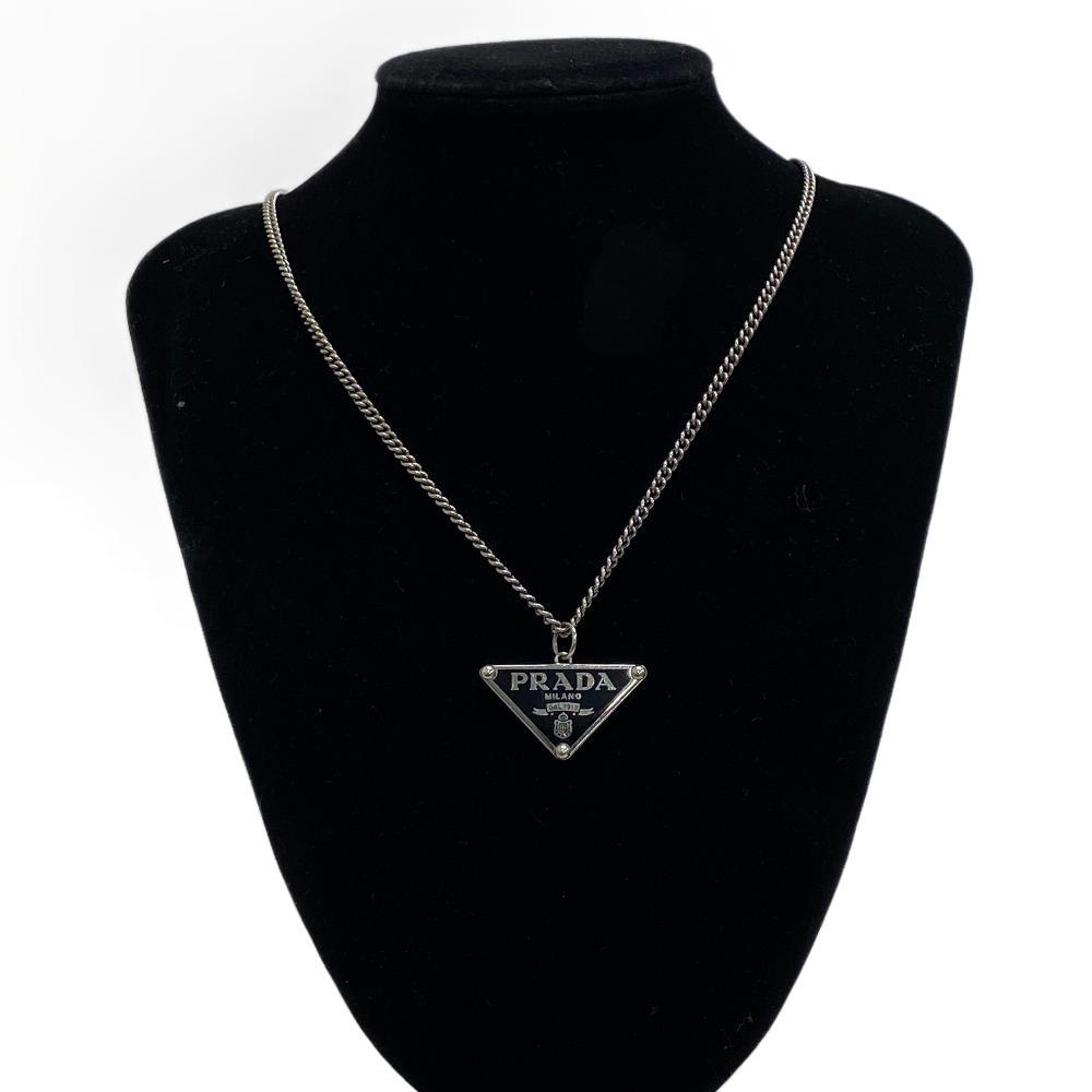 PRADA/プラダ 925 三角プレート シルバー925 ネックレス シルバー ユニセックス ブランド PRADA/プラダ 925 三角プレート シルバー925 ネックレス シルバー ユニセックス ブランド