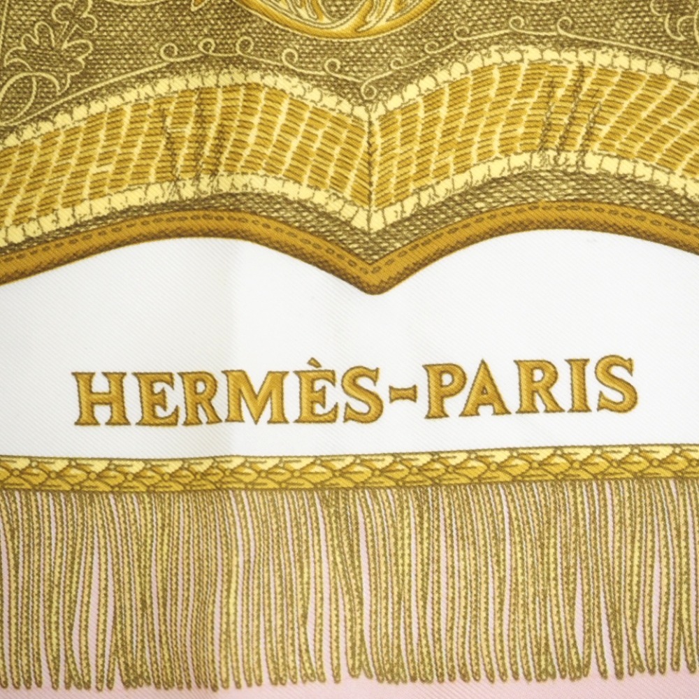 HERMES エルメス サーベル飾り袋 シルク スカーフ ピンク レディース ブランド_画像7