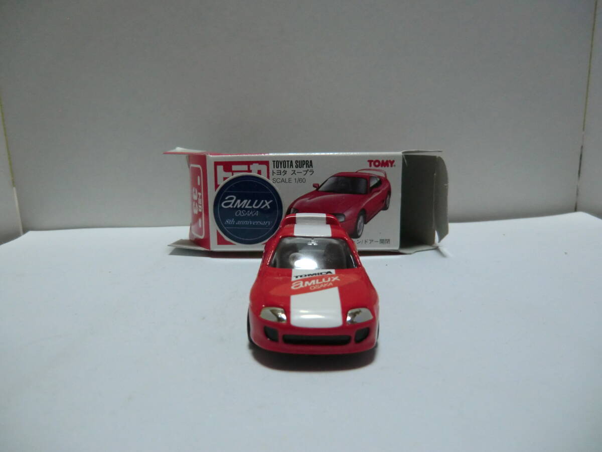 【tomica MADE IN CHINA 旧No.33 トヨタ ス-プラ、ａ MLUX OSAKA特注品・現状品】赤色ボディ+白色ラインタンポ＆旧1Kホイ-ル装着品_画像3