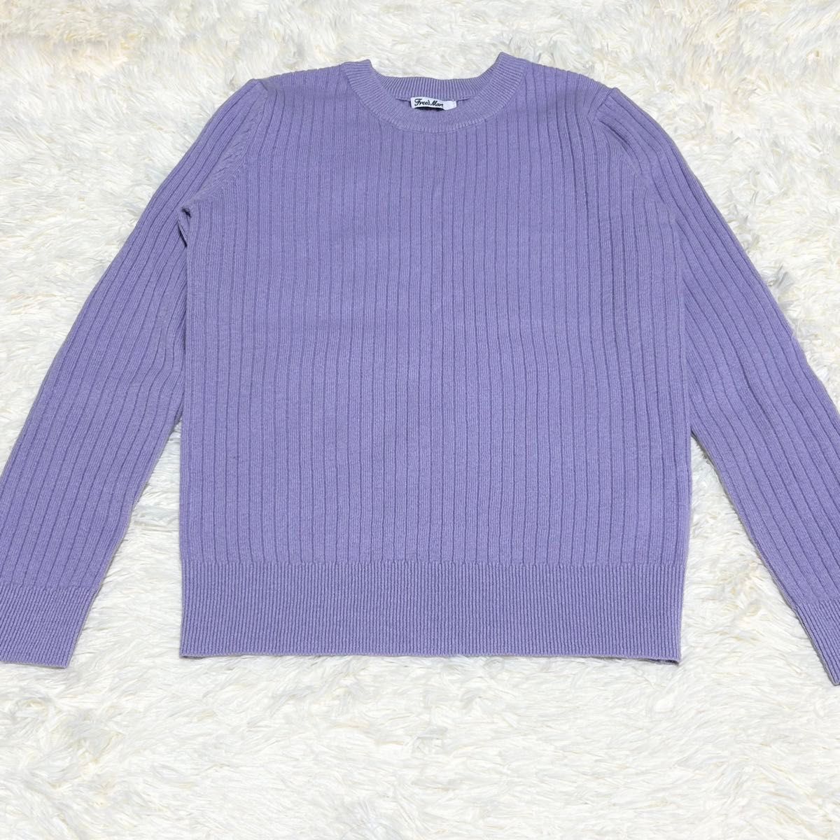 未使用！free's mart フリーズマート ウール100% ニット 紫 セーター 長袖