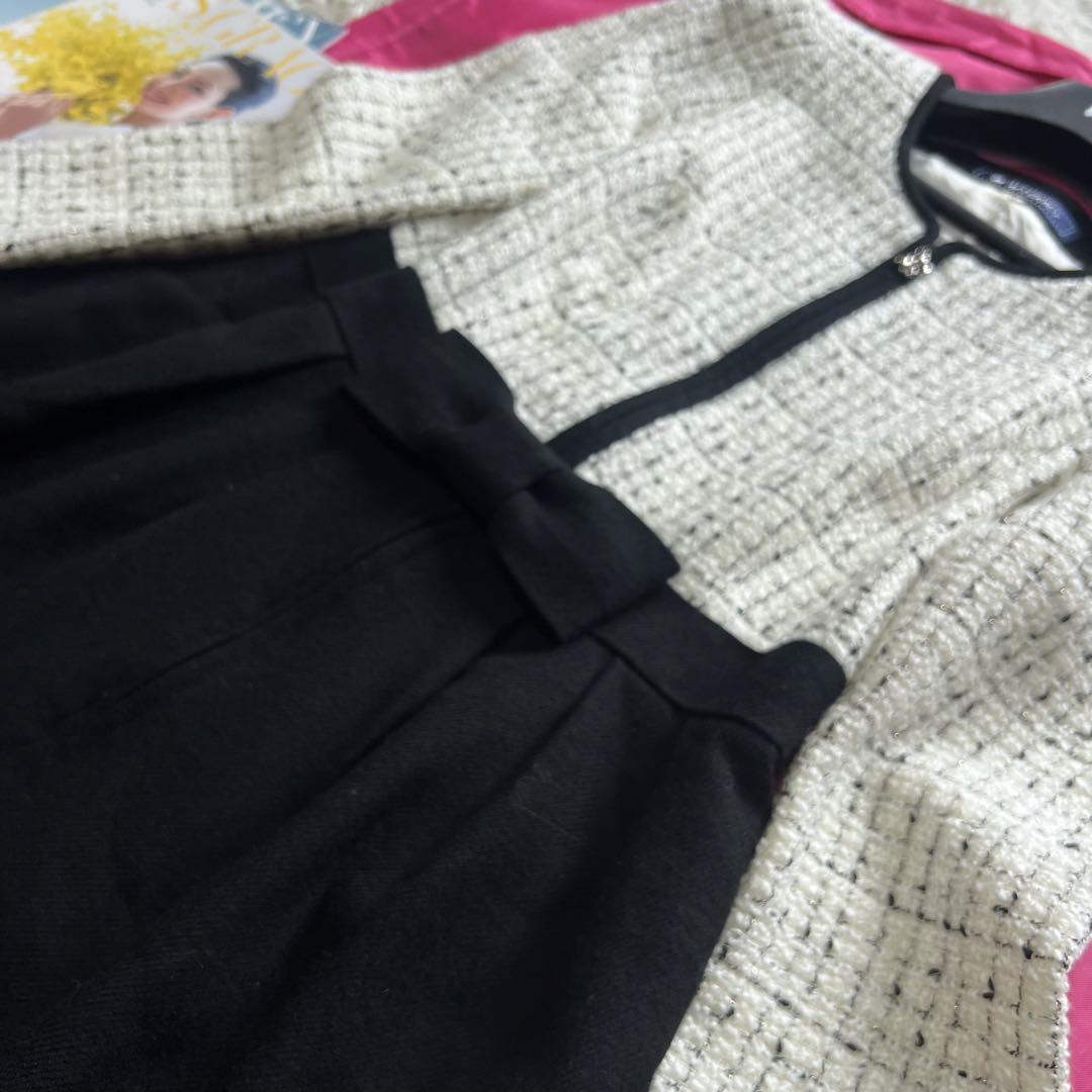 美品】M'S GRACY コートワンピース ツイード 38 ホワイト 美品】M'S GRACY コートワンピース ツイード 38 ホワイト