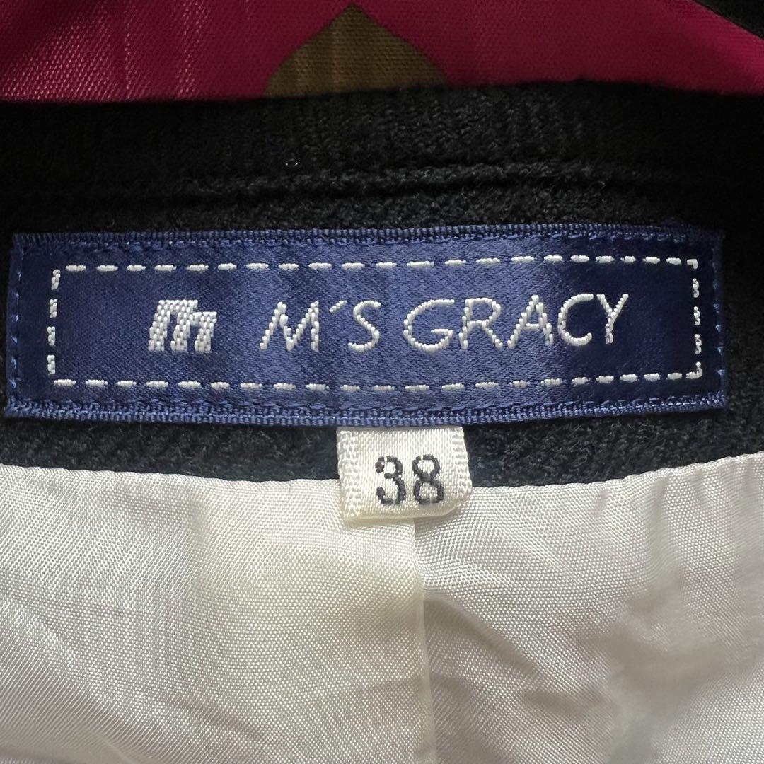 美品】M'S GRACY コートワンピース ツイード 38 ホワイト 美品】M'S GRACY コートワンピース ツイード 38 ホワイト