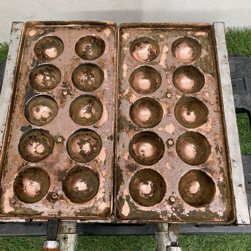 銅板 大 たこ焼き器 オオ ダコ 約48mm 20穴 LPガス（プロパン） 山下 小型 タコ ヤキ 蛸 焼 領収書 領収書 2505の画像10