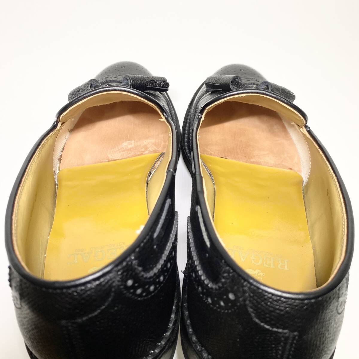 ★美品★【REGAL】リーガル 25.0cmEE 黒 ブラック タッセル ローファー ウイング シボ革 革靴 メンズ 本革 ビジネス 紳士靴 カジュアルの画像7