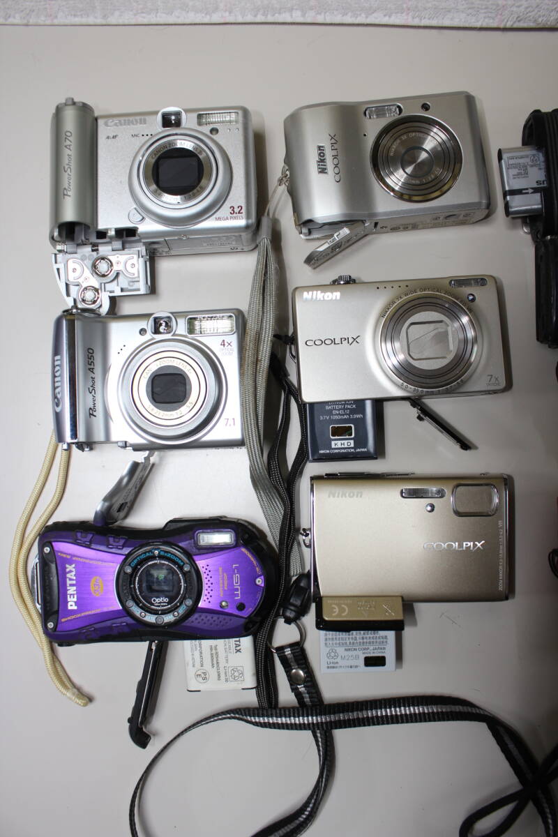 デジタルカメラ 11台まとめて　コンデジ　ジャンク品　NIKON Canon OLYMPUS SONY PENTAX_画像3